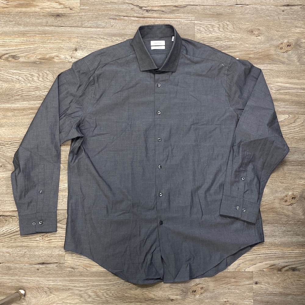 2XL Calvin Klein Slim Fit Stretch Long Sleeve Dress Shirt